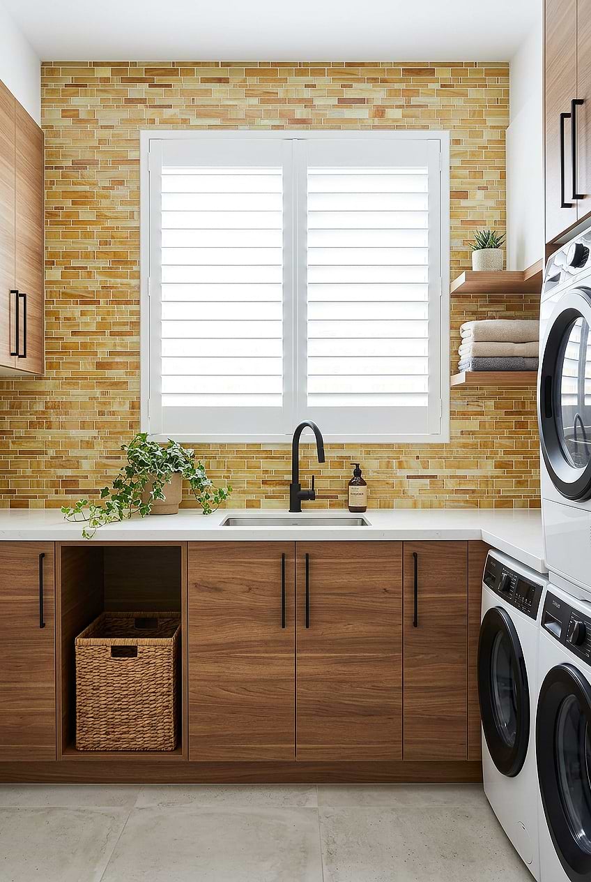 Honey Onyx Artisan Mosaic Laundry Backsplash BA7017