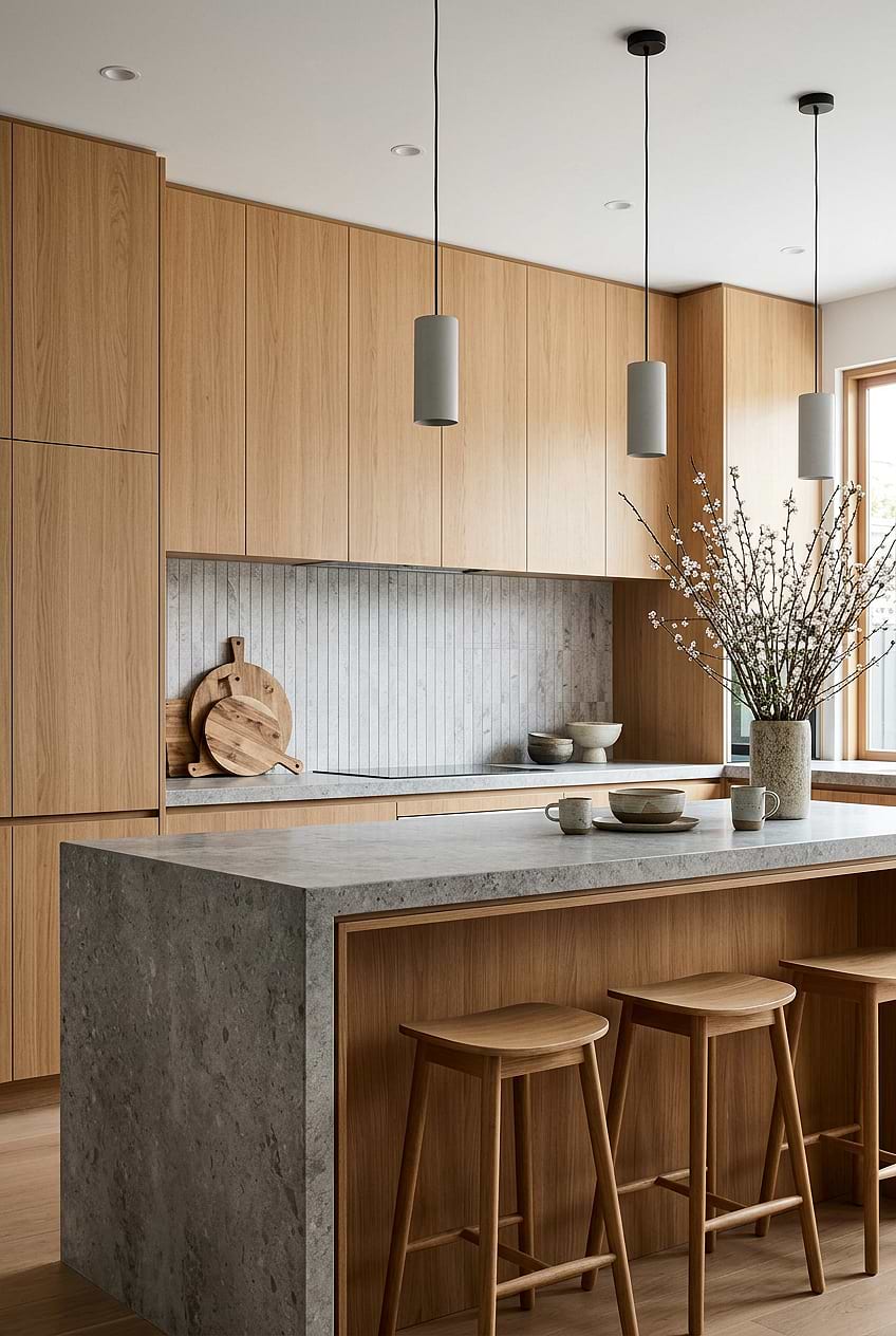 Light Gray Vertical Subway Kitchen BA1038
