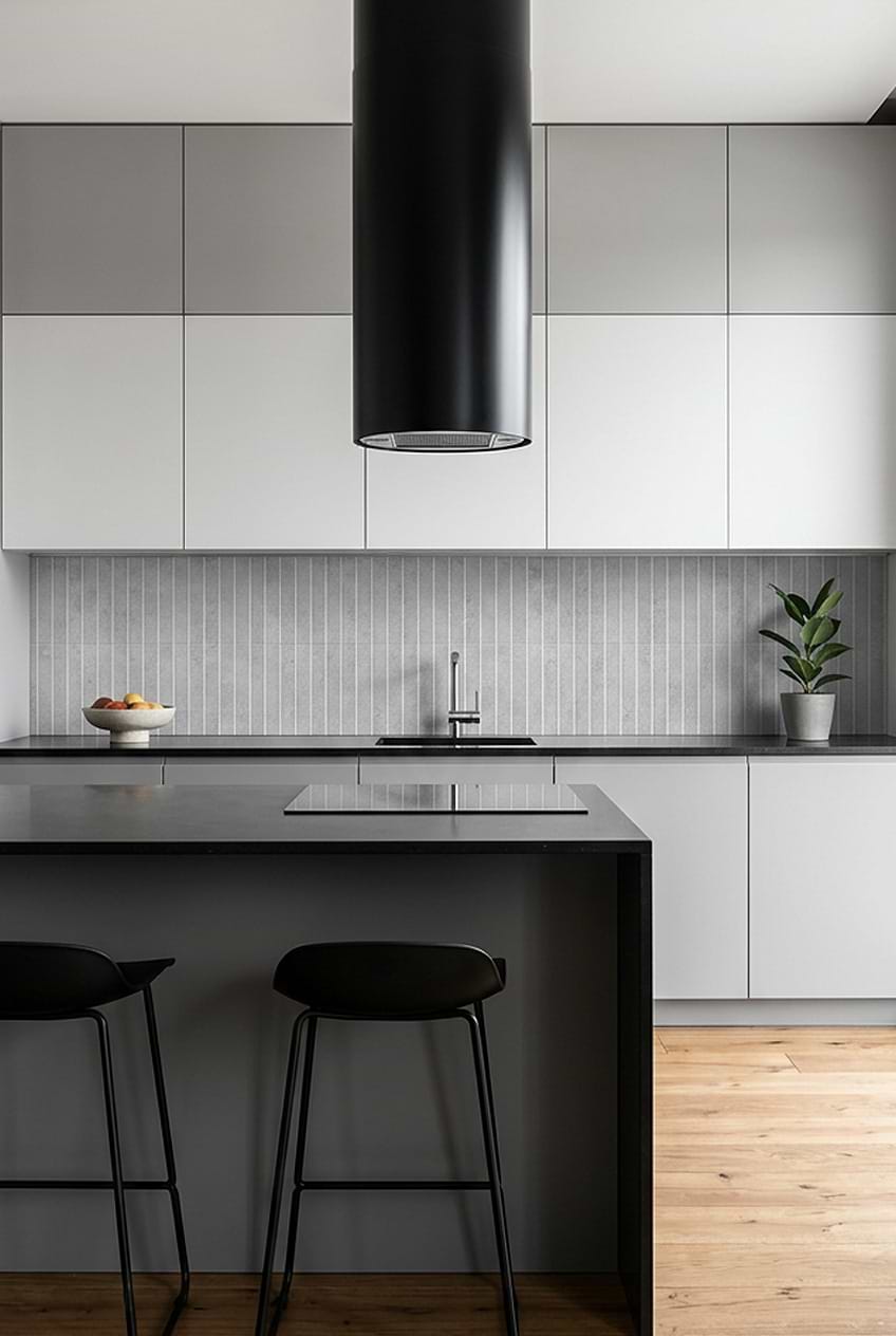 Long Gray Porcelain Mosaic Backsplash BA4503