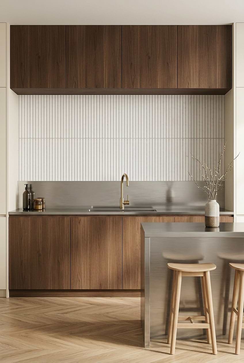 Long White Marble Backsplash Kitchen BA1078