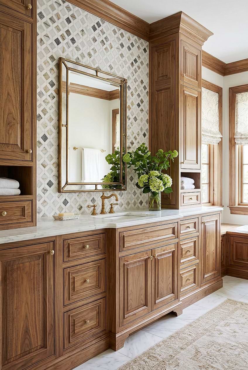 Marble Diamond Tile Vanity Backsplash BA6313