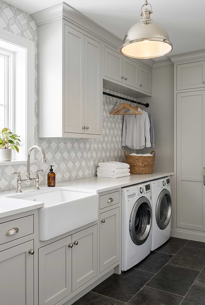 Marble Waterjet Tile Laundry Room Backsplash BA6317