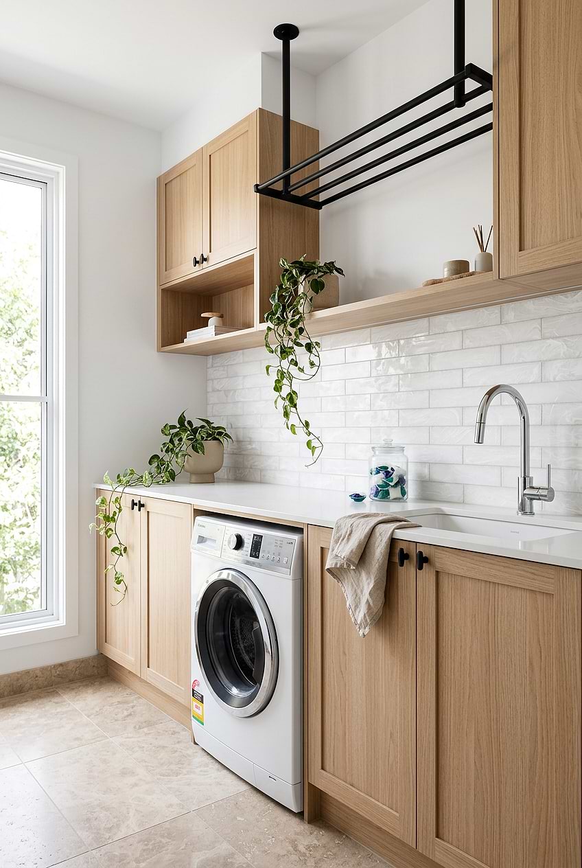 Milky White Glass Laundry Backsplash BA6707