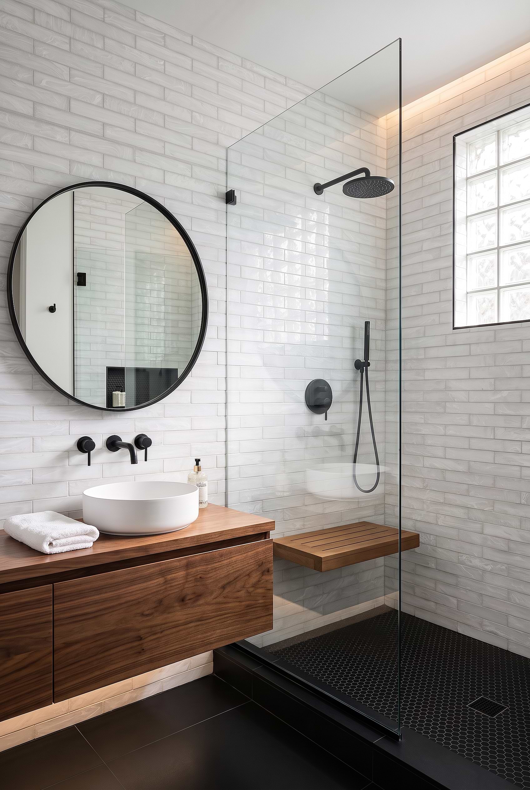 Milky White Glass Walk In Shower Tile BA6707