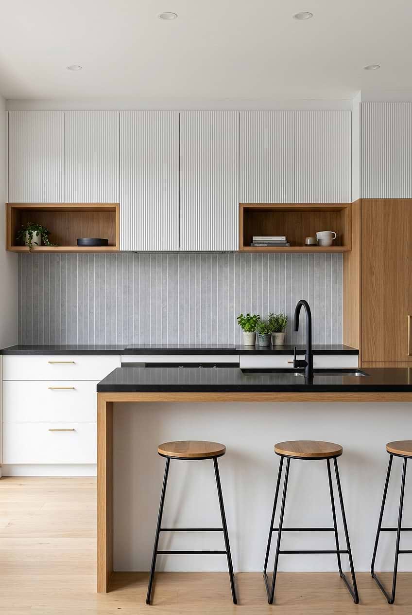 Modern Gray Porcelain Vertical Kitchen Backsplash BA4503 Modern Gray Porcelain Vertical Kitchen Backsplash BA4503