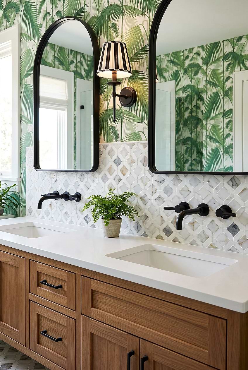 Multi Color Marble Diamond Bathroom BA6313
