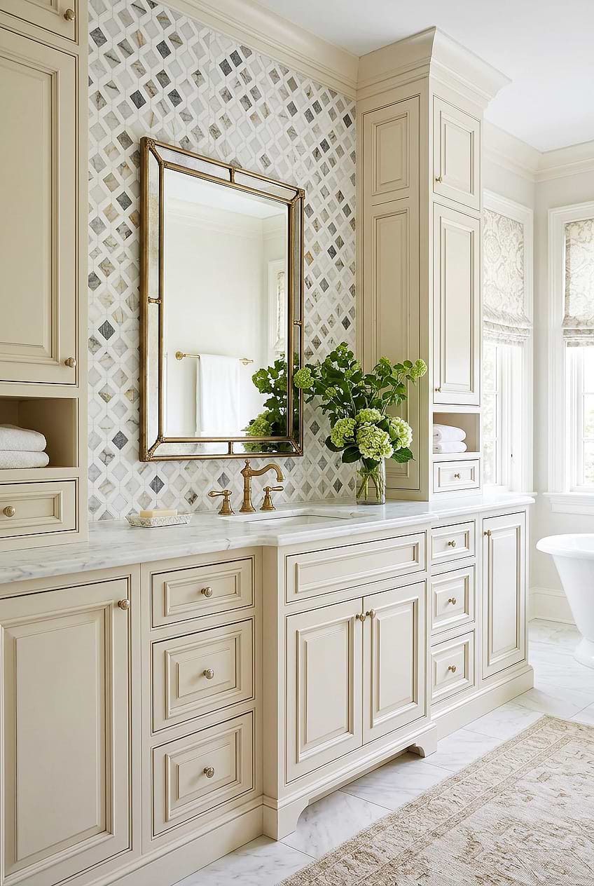 Multi Color Marble Diamond Bathroom Tile BA6313 Multi Color Marble Diamond Bathroom Tile BA6313