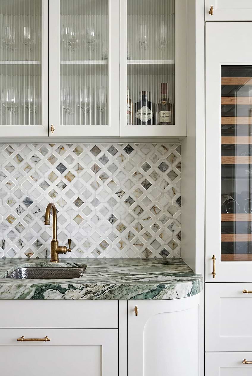 Multicolor Marble Diamond Bar Backsplash BA6313