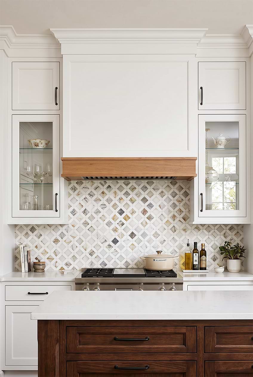 Multicolor Marble Diamond Kitchen Backsplash BA6313