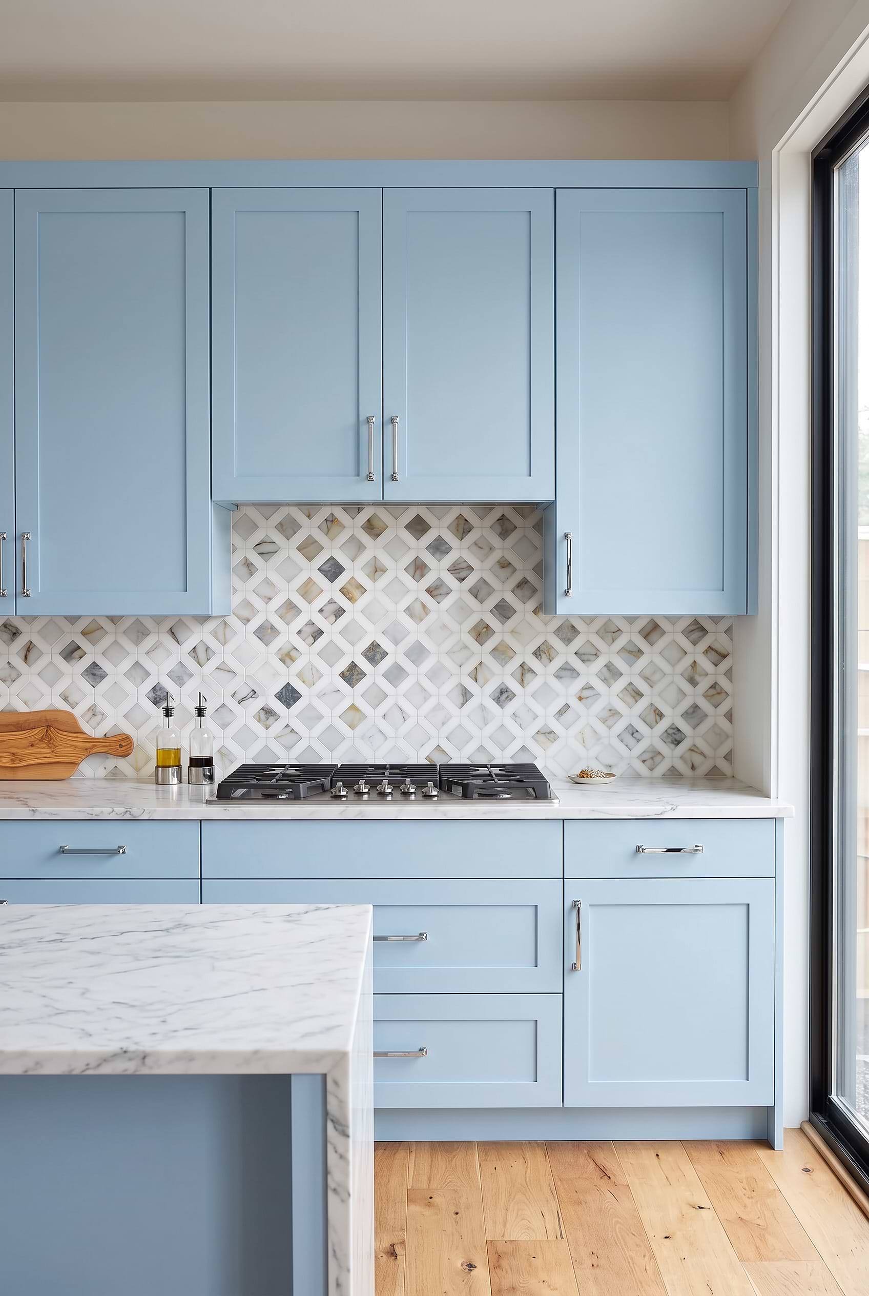 Multicolor Marble Diamond Mosaic Kitchen Backsplash BA6313