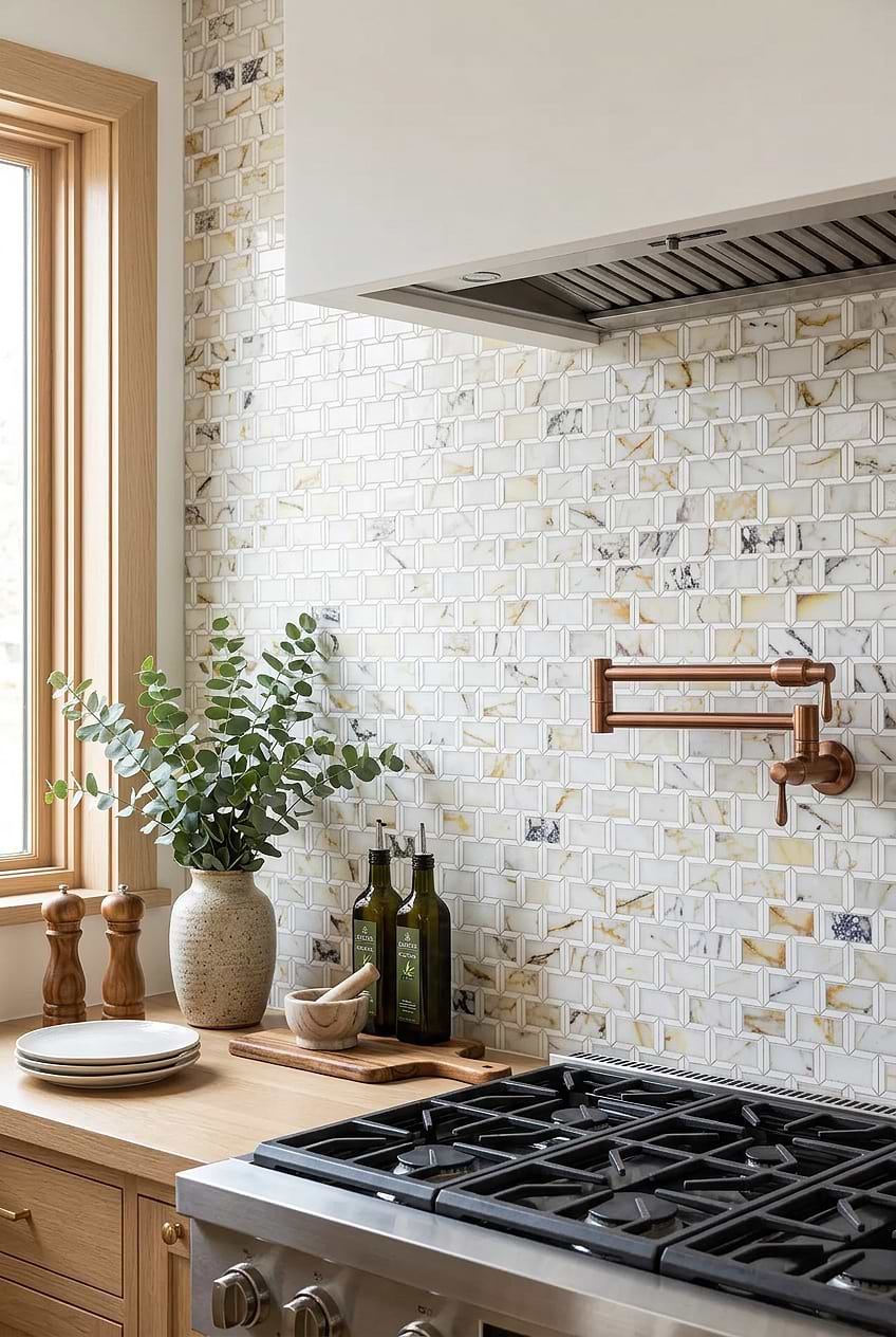 Multicolor Marble Mosaic Subway Wood Kitchen BA6330 Multicolor Marble Mosaic Subway Wood Kitchen BA6330