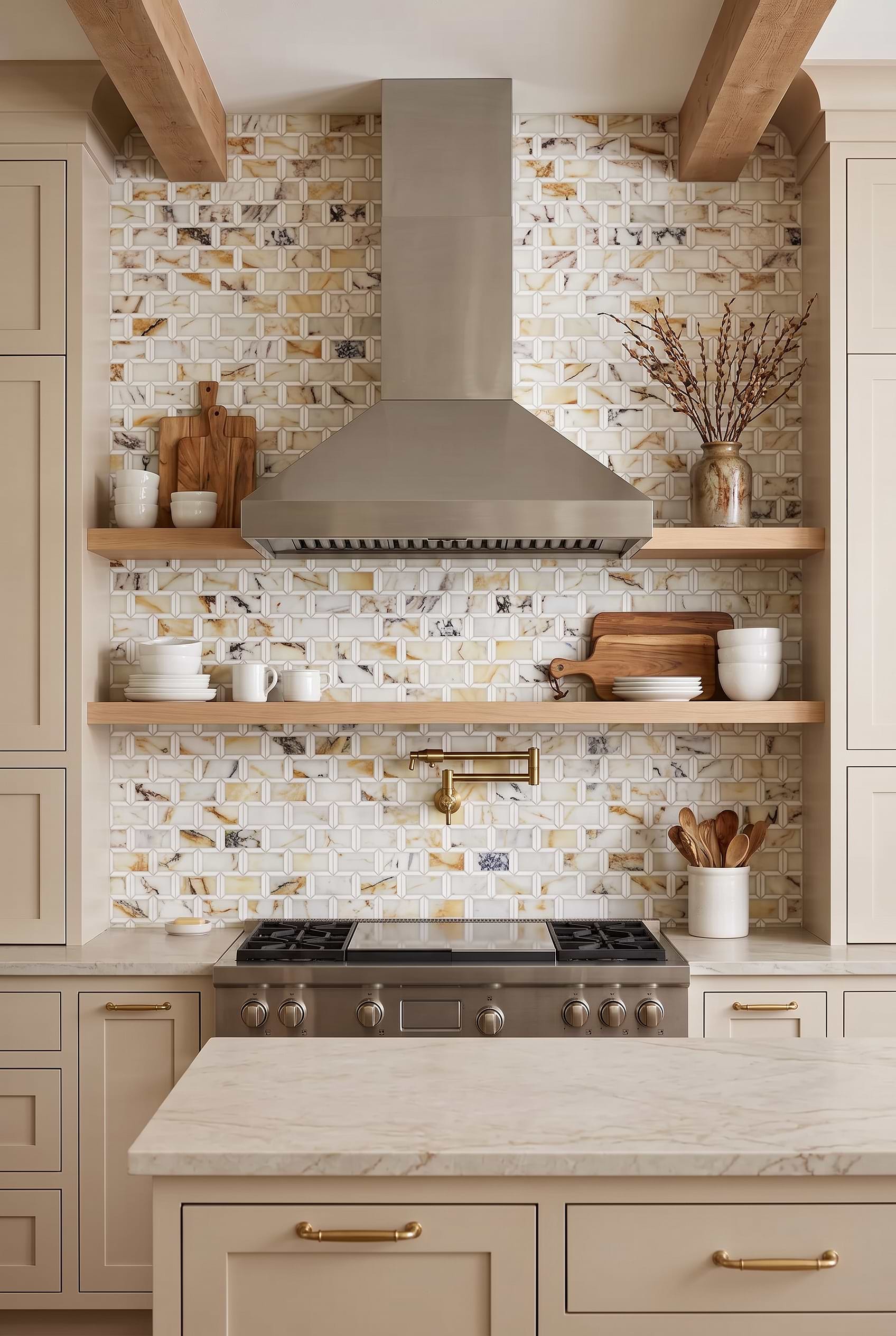 Multicolor Marble Subway Tile Kitchen Backsplash BA6330 Multicolor Marble Subway Tile Kitchen Backsplash BA6330