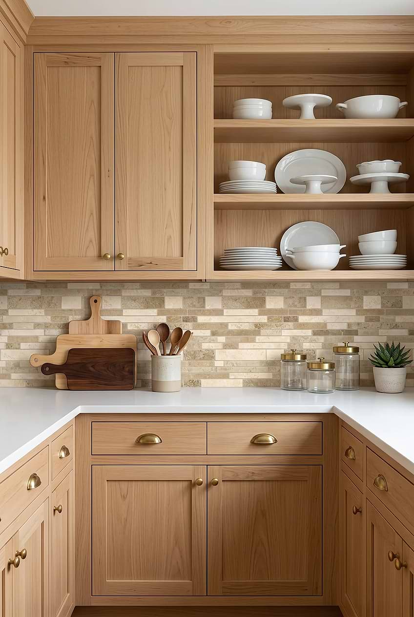 Multicolor Travertine Subway Backsplash BA1024