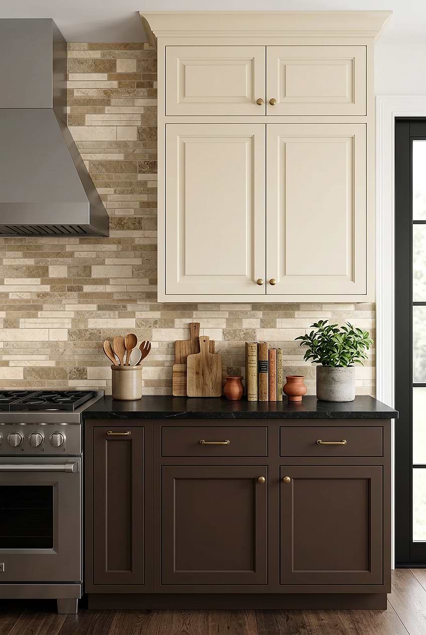 Multicolor Travertine Subway Mosaic Kitchen BA1024
