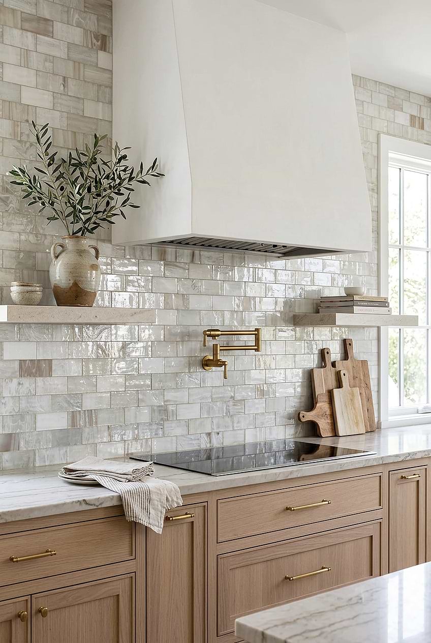 Opal Beige Artisan Glass Kitchen BA7015