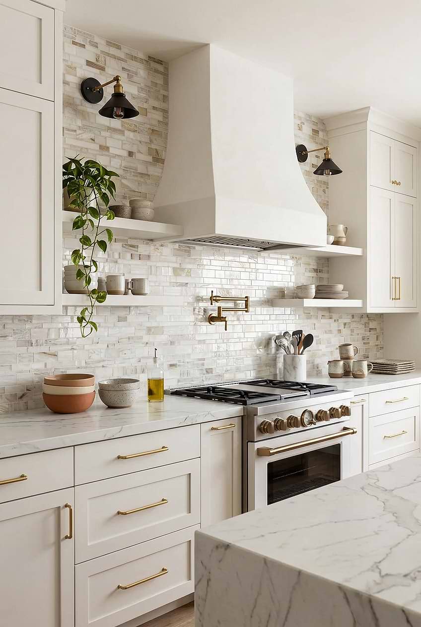 Opal Beige Glass Artisan Backsplash BA7015