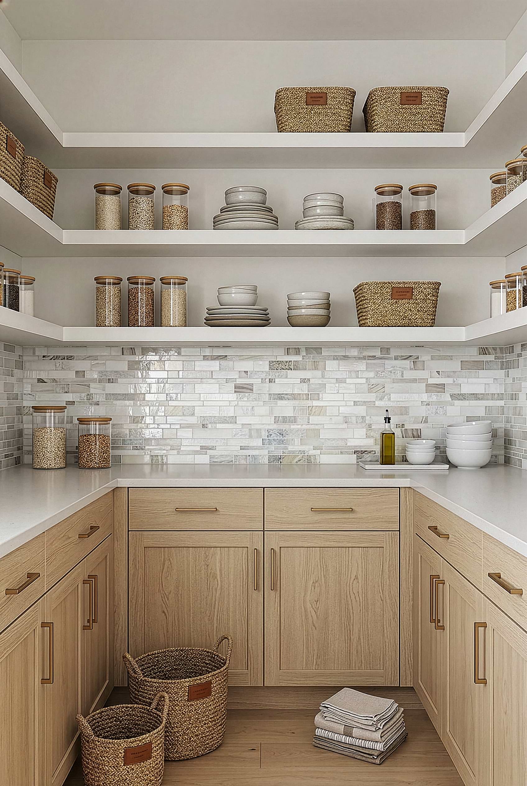 Opal Beige Glass Artisan Pantry Mosaic Tile BA7015