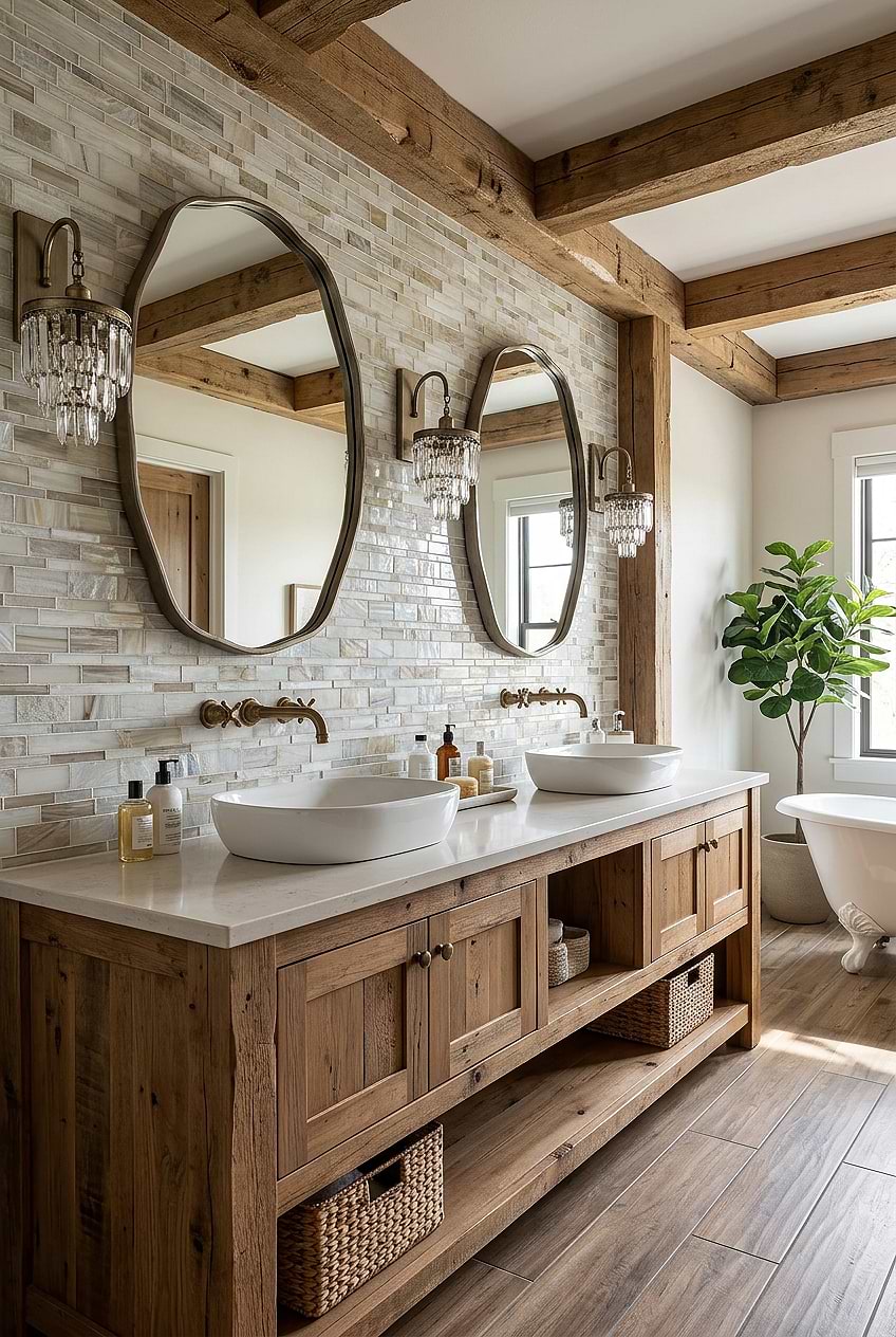 Opal Beige Glass Country Bathroom Wall BA7015 Opal Beige Glass Country Bathroom Wall BA7015