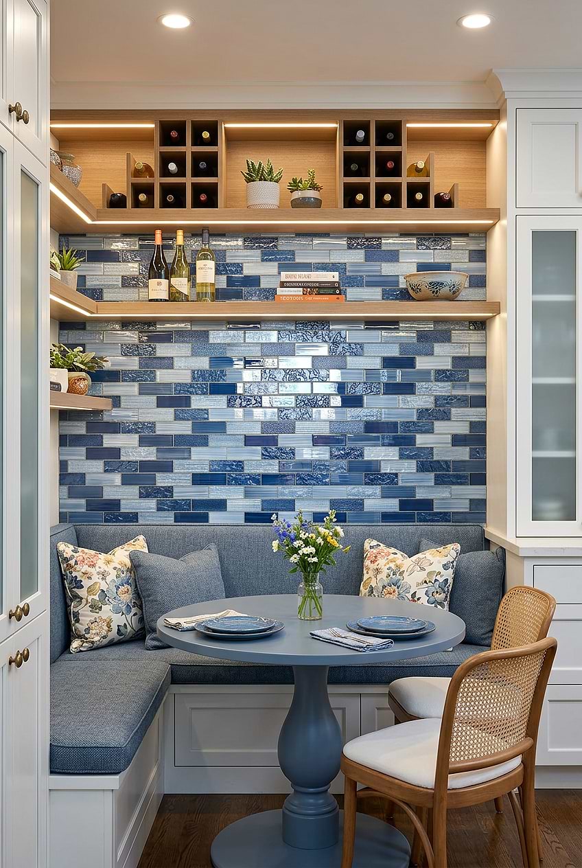 Pacific Blue Glass Breakfast Nook BA5530 Pacific Blue Glass Breakfast Nook BA5530