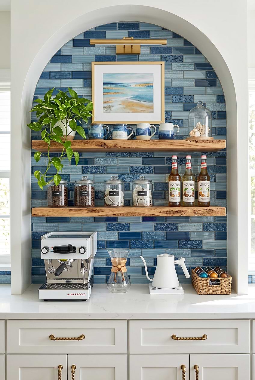 Pacific Blue Glass Coffee Bar Tile BA5530