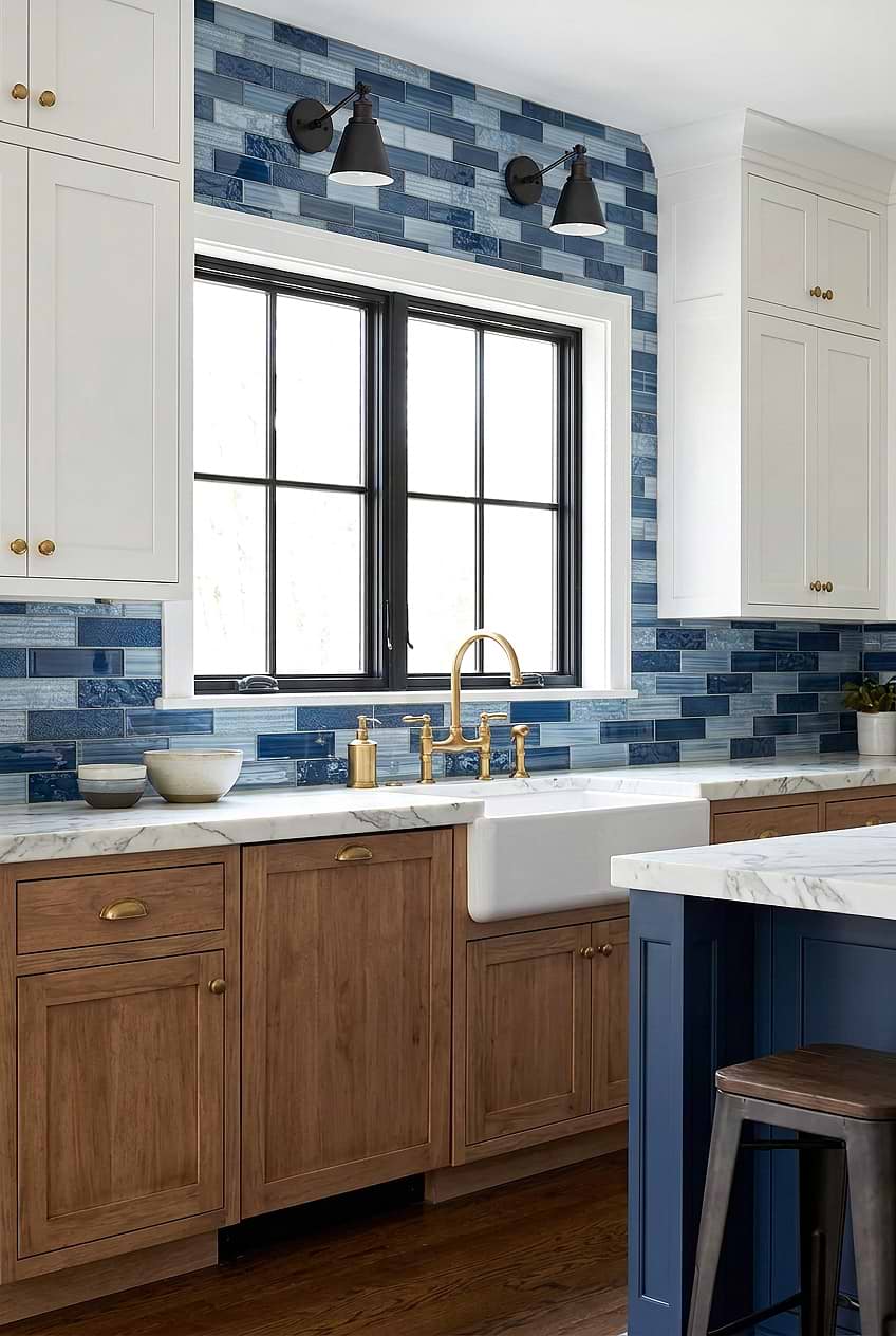Pacific Blue Glass Subway Kitchen BA5530
