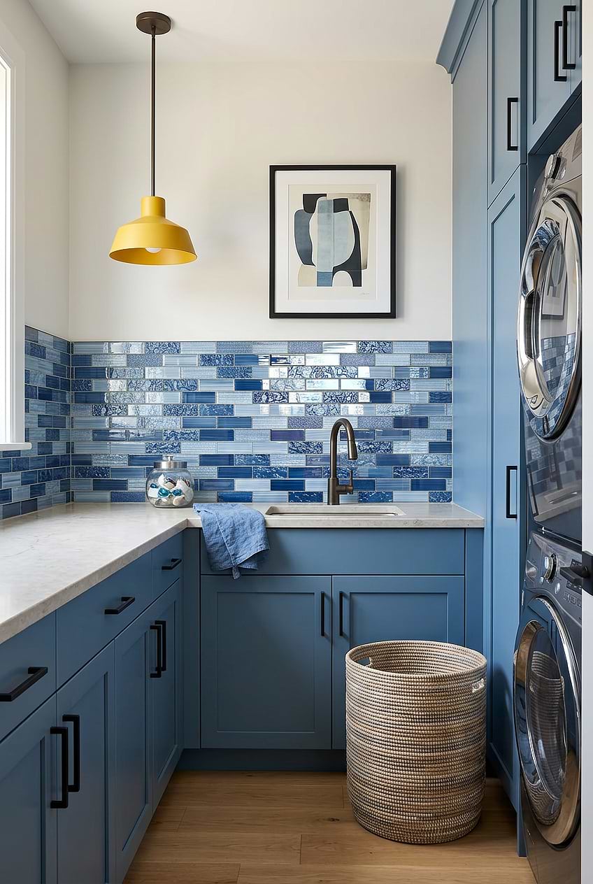 Pacific Blue Laundry Room Backsplash BA5530