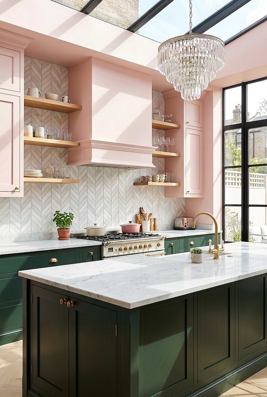Pink Kitchen Marble Chevron Backsplash BA631613 Pink Kitchen Marble Chevron Backsplash BA631613