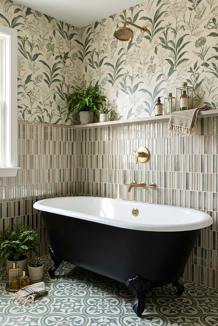 Rose Gold Beveled Glass Bathroom Tile BA8006