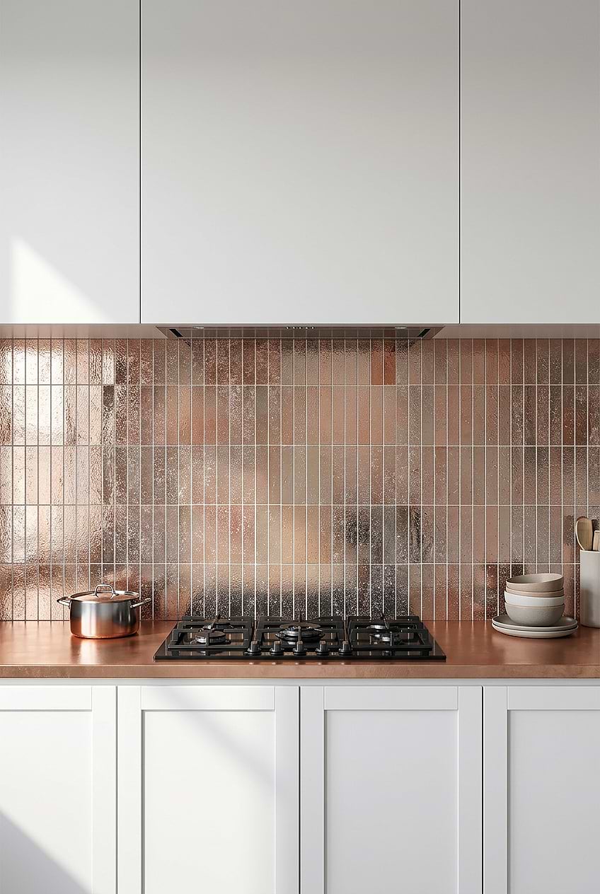 Rose Gold Copper Metallic Backsplash BA6206