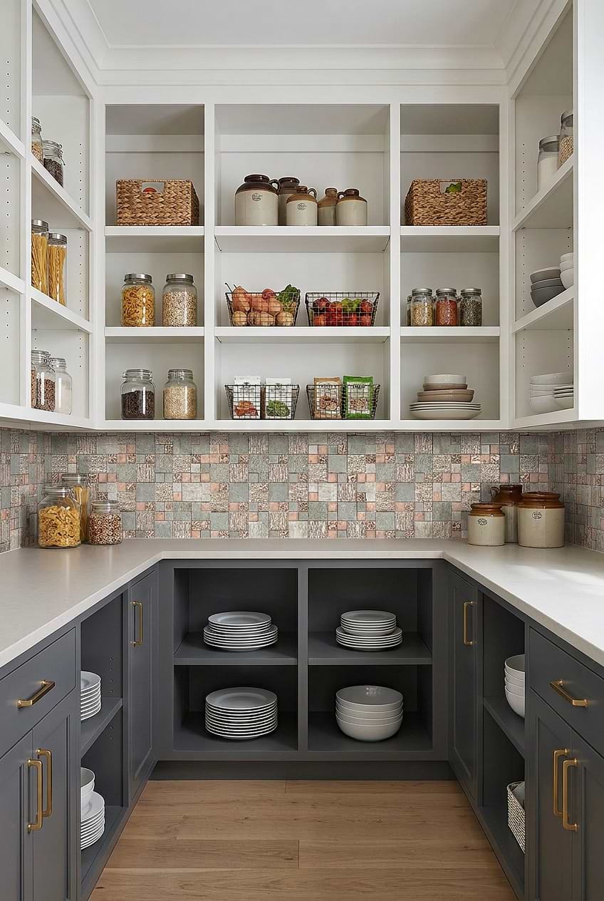 Rose Gold Gray Mosaic Backsplash Tile BA8007