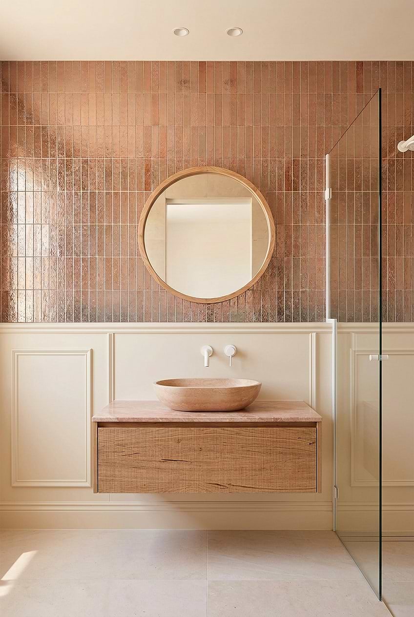 Rose Gold Metallic Bathroom Tile BA6206