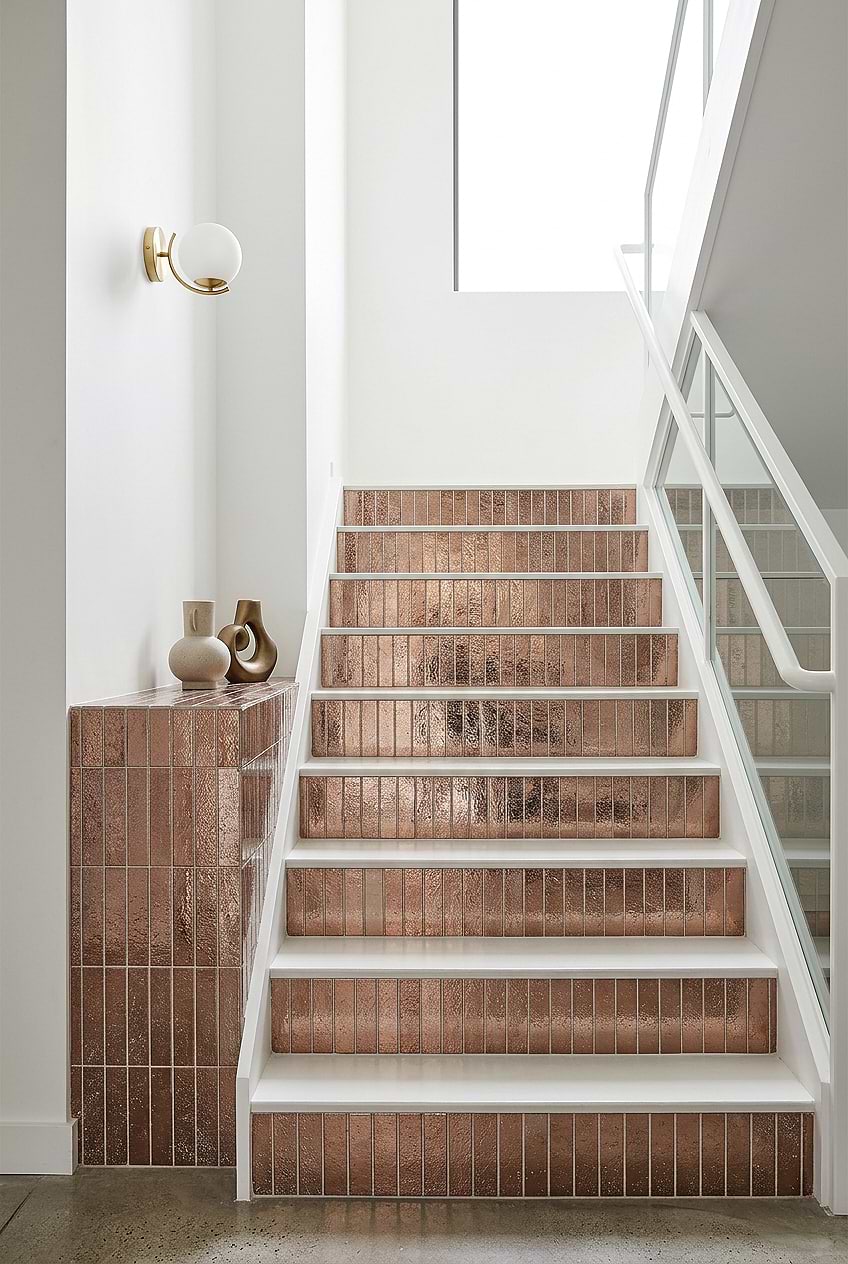 Rose Gold Metallic Staircase Tile BA6206