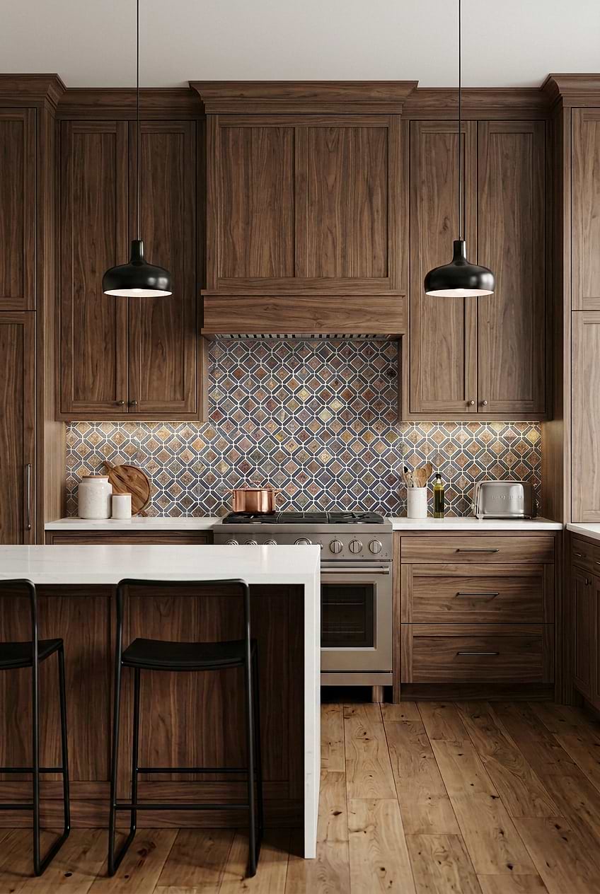 Rustic Brown Diamond Slate Backsplash BA1067