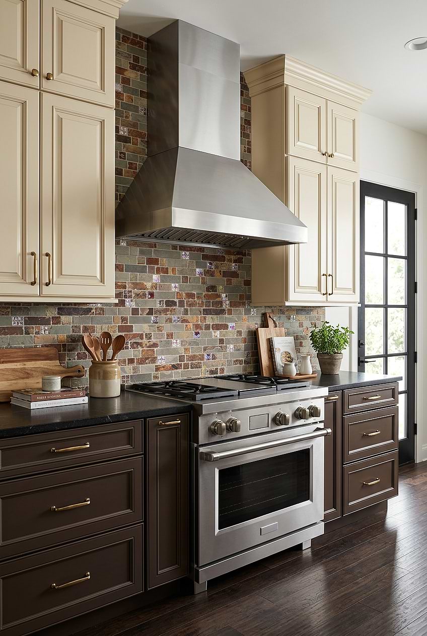 Rustic Slate Glass Subway Kitchen Backsplash BA1026