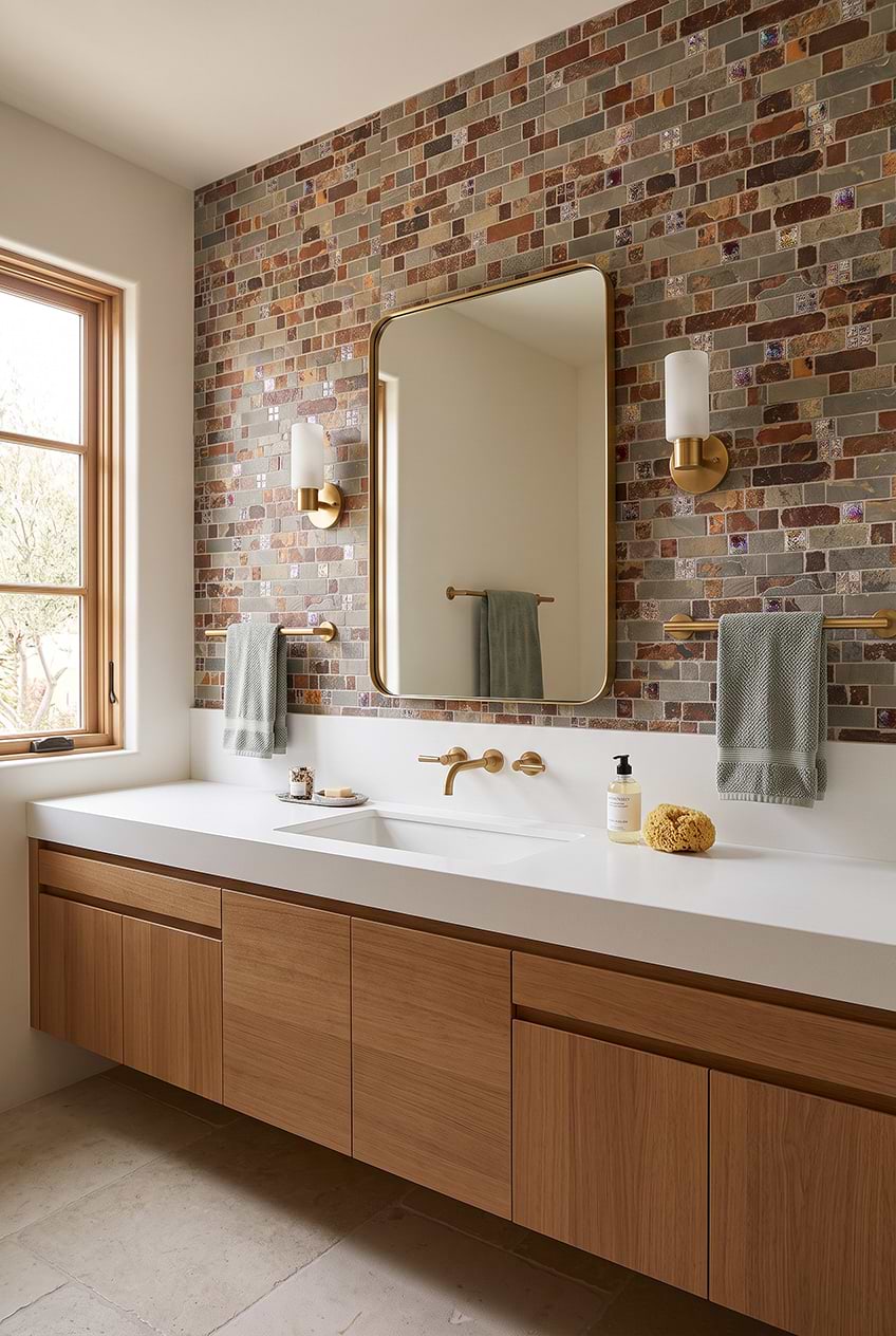 Rustic Slate Glass Subway Mosaic Tile BA1026