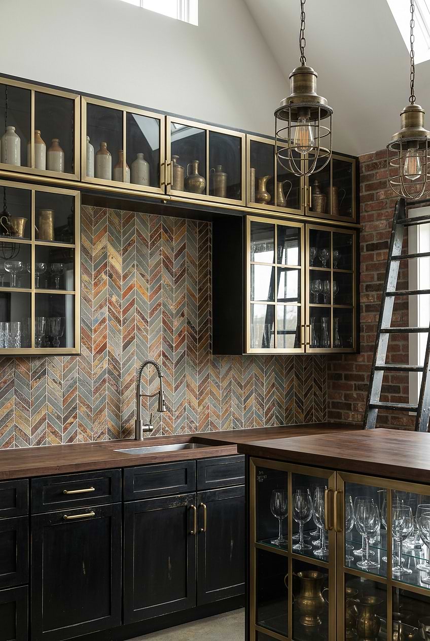 Rustic Slate Tile Black Kitchen BA1065