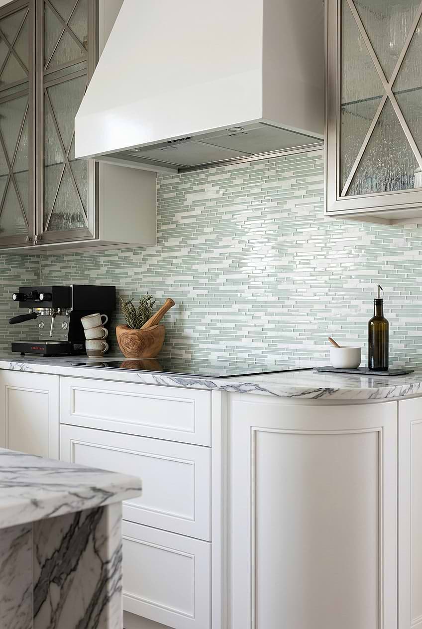 Sea Green Glass Marble Mosaic BA1205