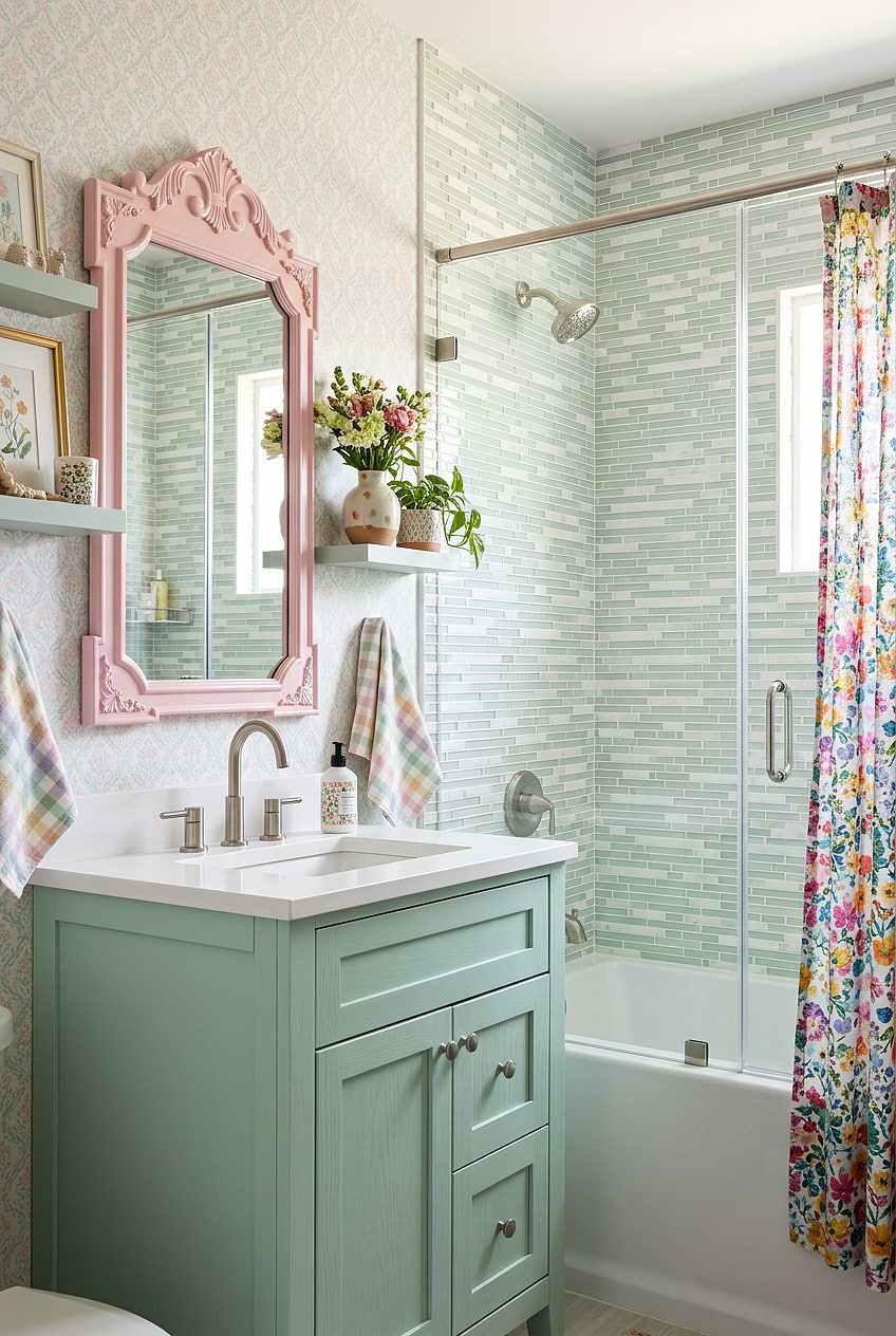 Sea Green Linear Tub Tile BA1205 