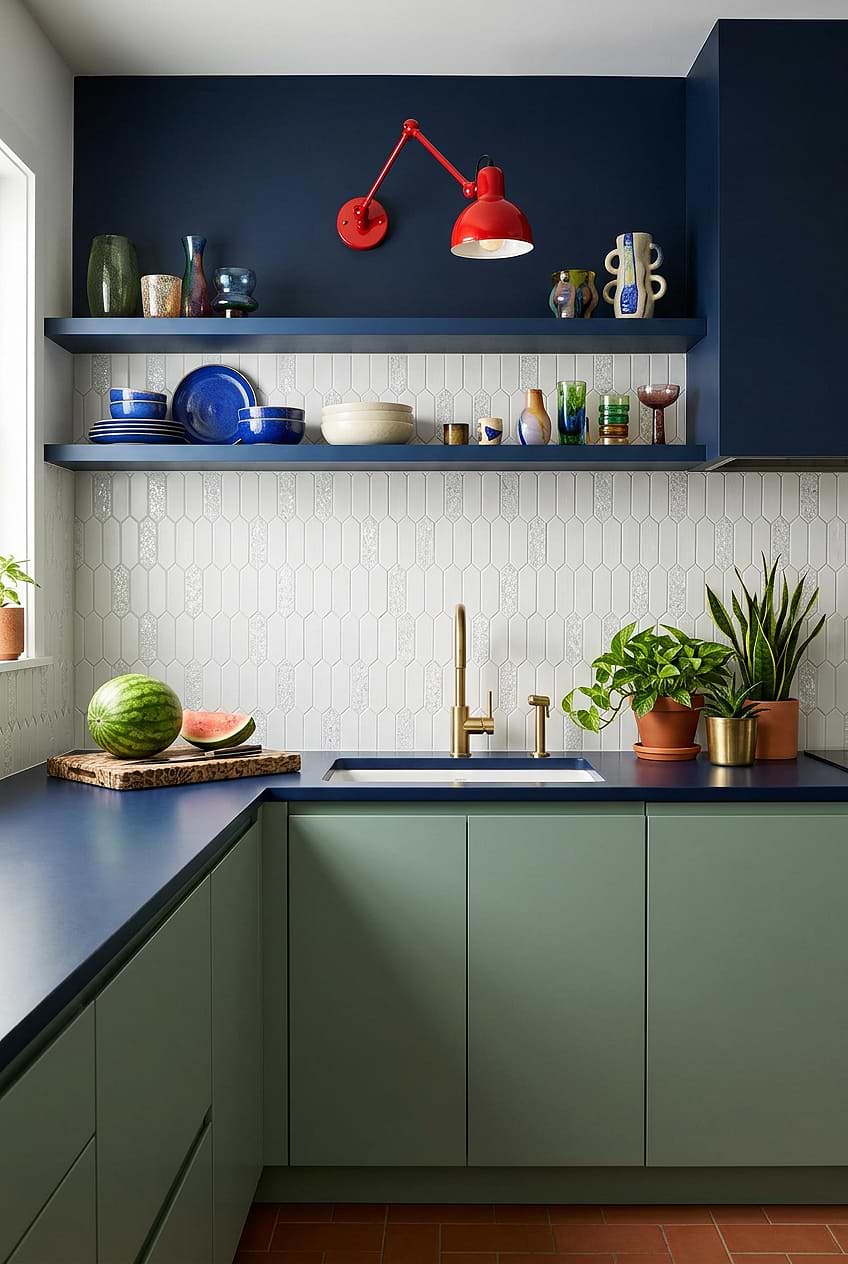 Sparkle Pearl Picket Kitchen Backsplash BA6709