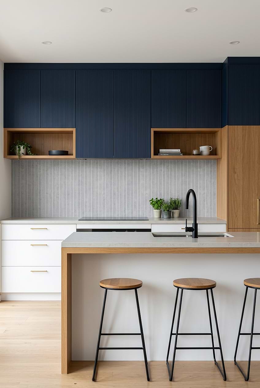 Vertical Gray Porcelain Modern Kitchen Tile BA4503