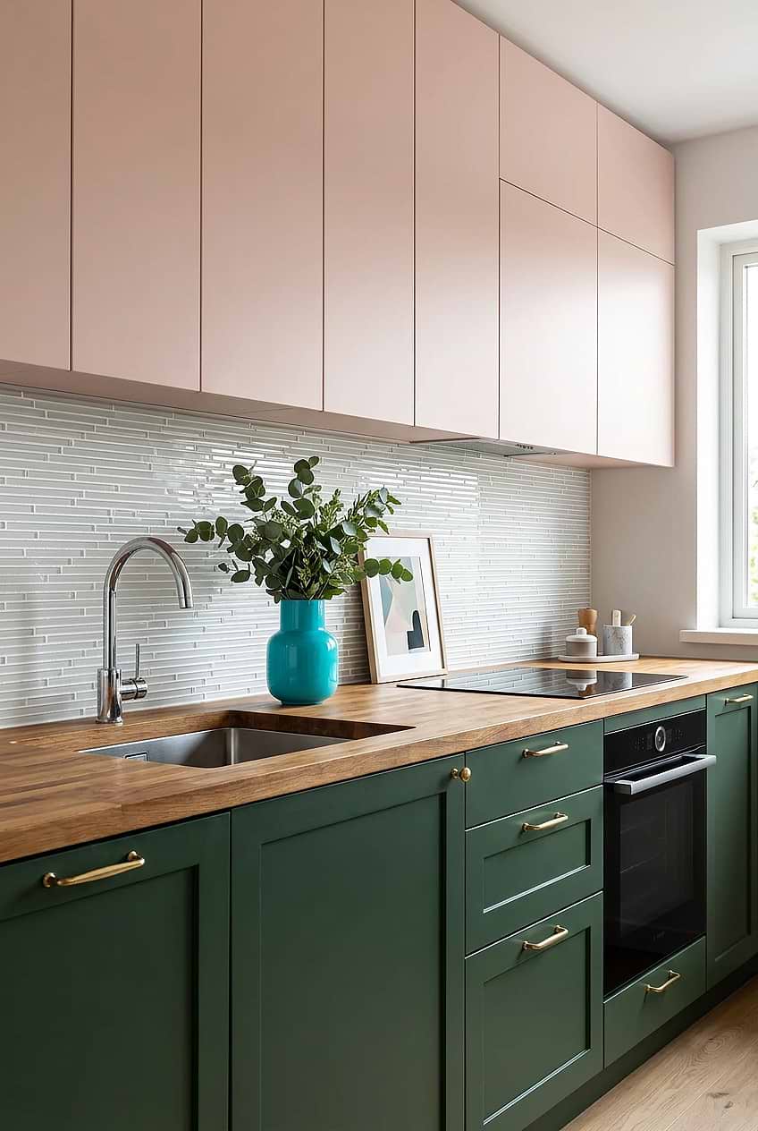 White Glass Mosaic Pink Kitchen BA1164 White Glass Mosaic Pink Kitchen BA1164