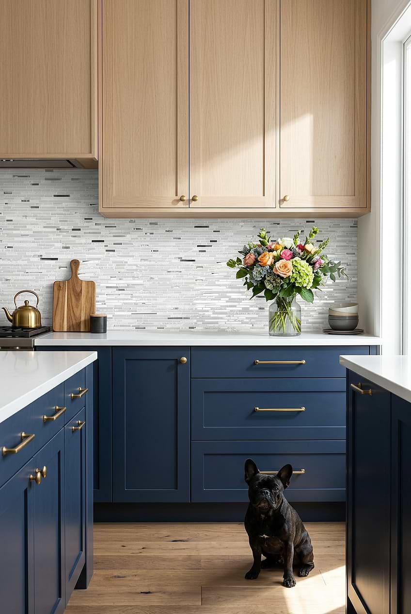 White Glass Quartz Linear Mosaic Backsplash BA62038
