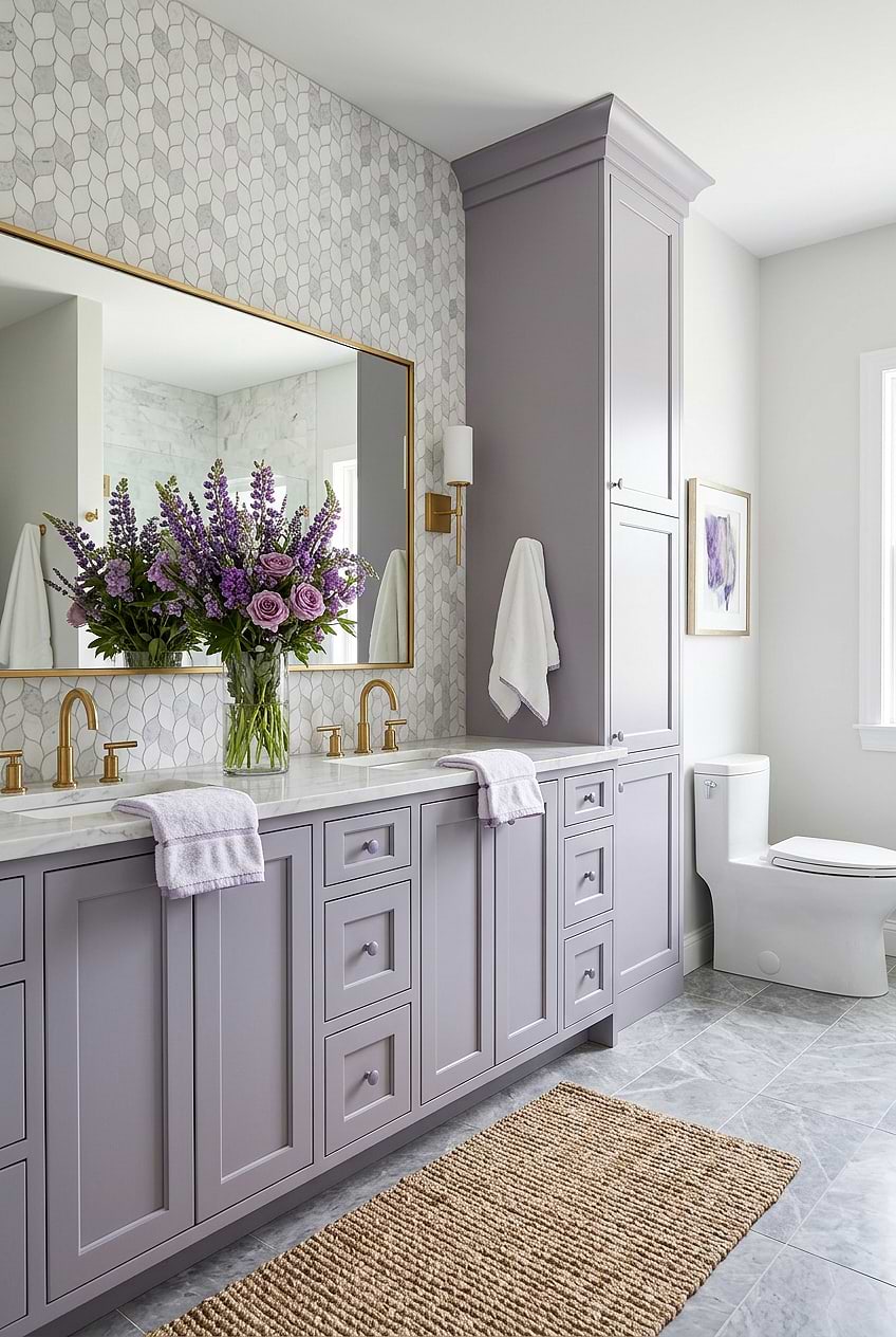 White Gray Marble Leaf Mosaic Backsplash BA6316