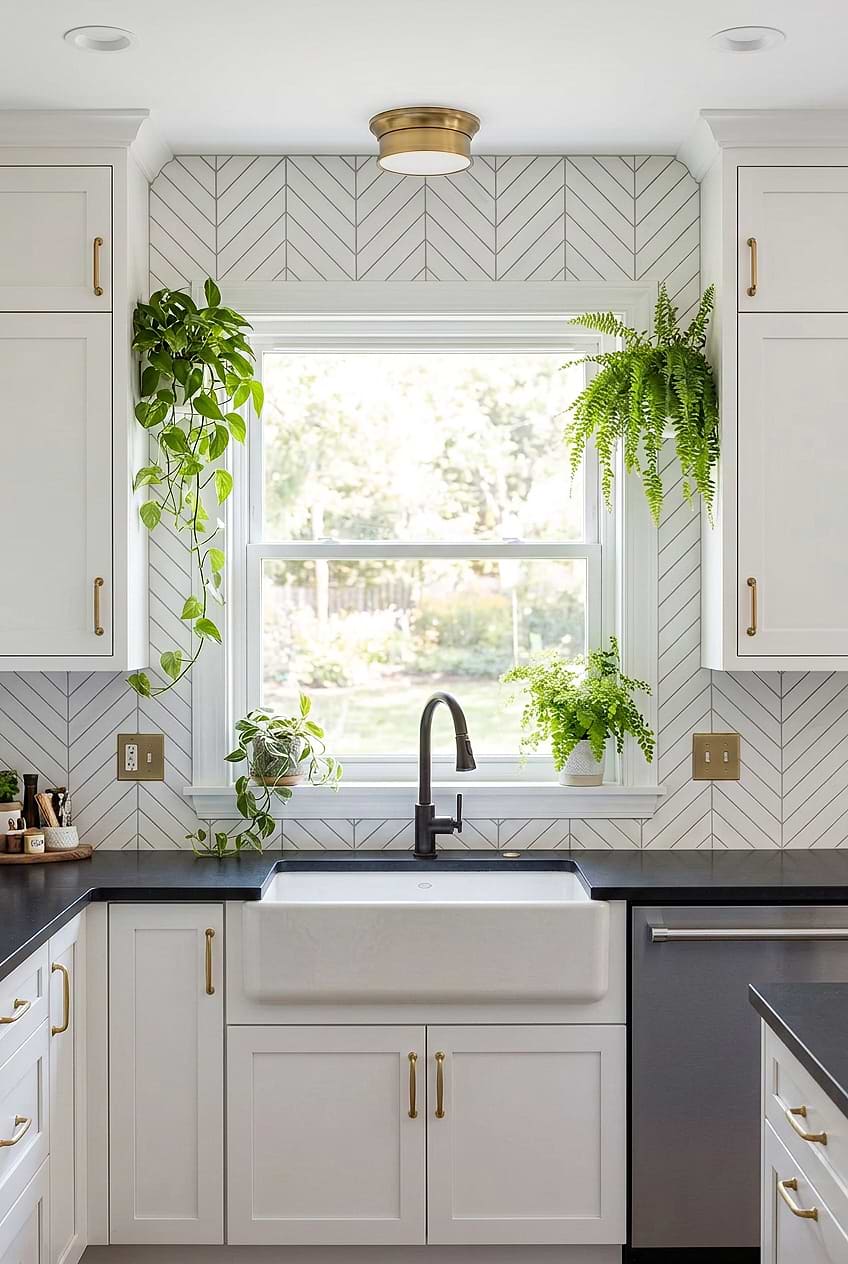 White Marble Chevron Backsplash Kitchen BA6322 White Marble Chevron Backsplash Kitchen BA6322