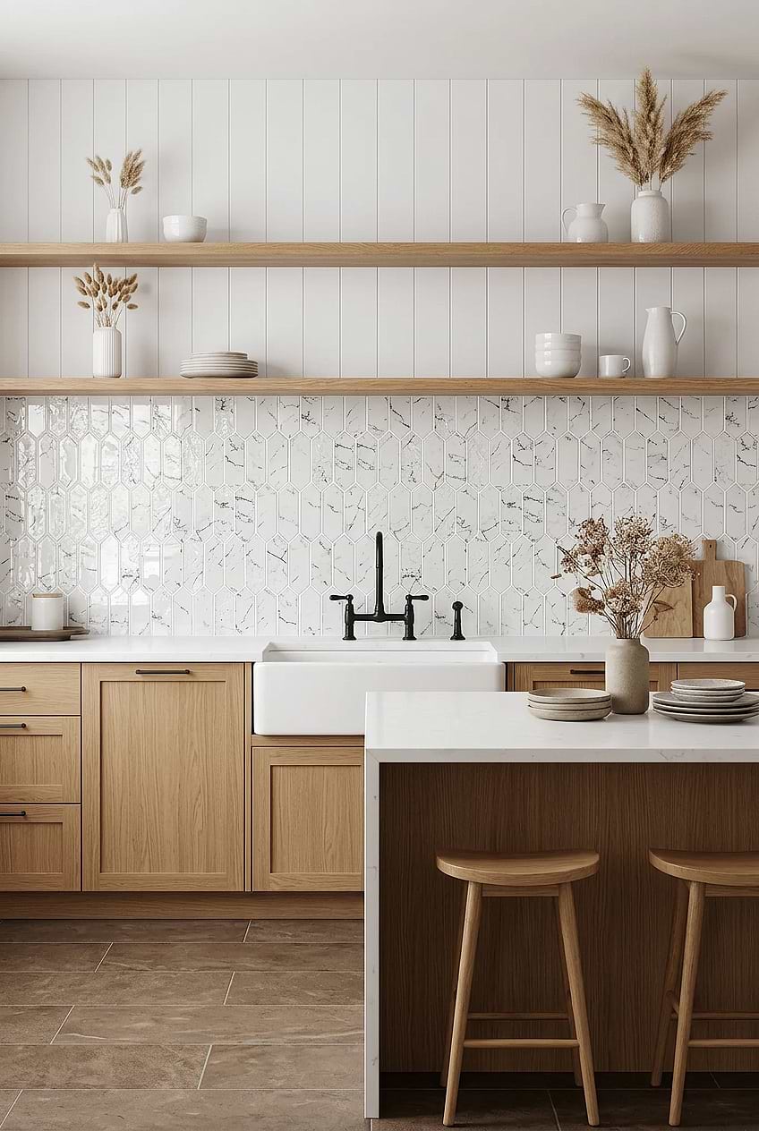 White Marble Glass Picket for Scandinavian Kitchen BA5504