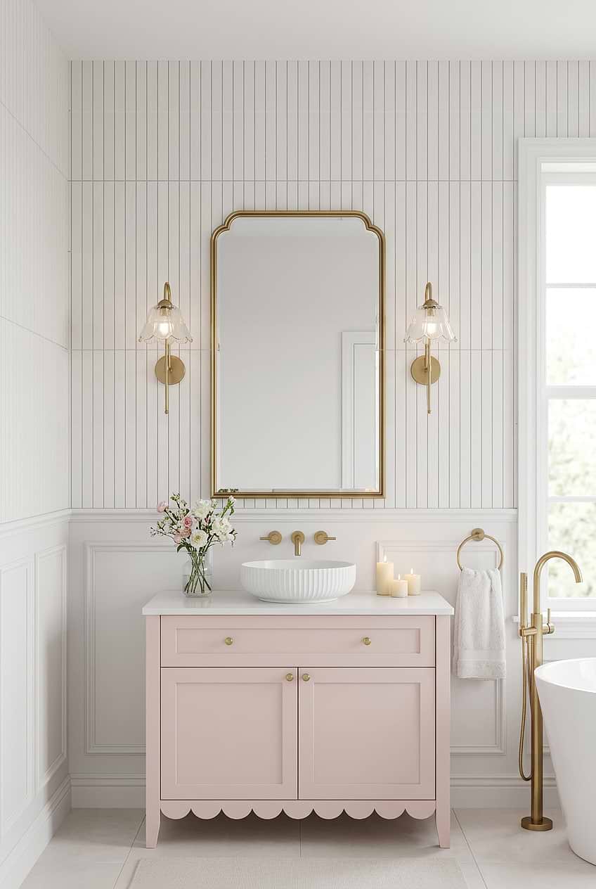 White Marble Tile for Girls Bathroom BA1078