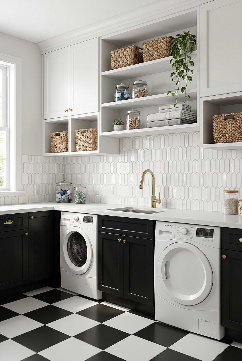 White Pearl Picket Laundry Tile BA6701