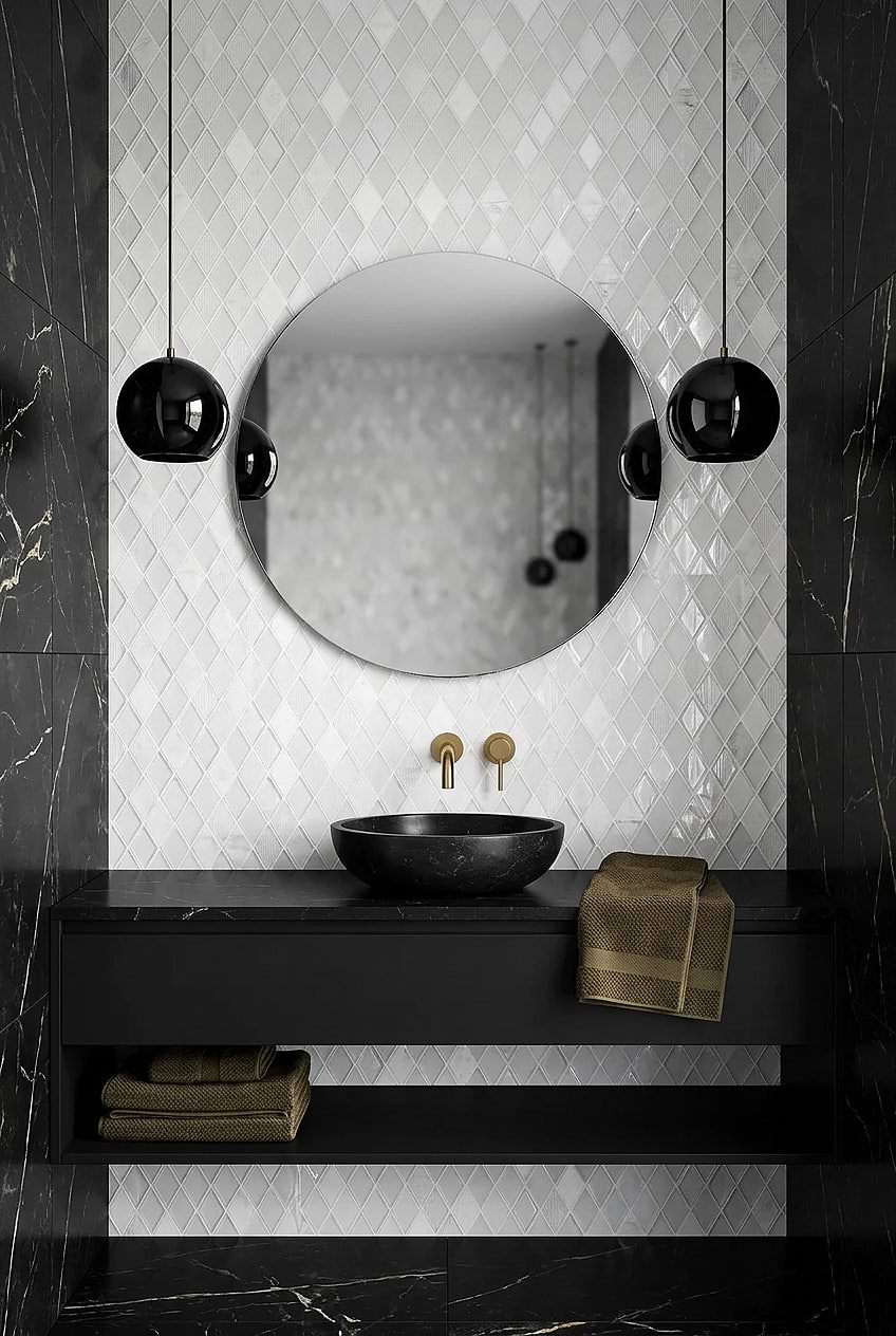White Rhomboid Shell Glass Bathroom Tile BA62046 White Rhomboid Shell Glass Bathroom Tile BA62046