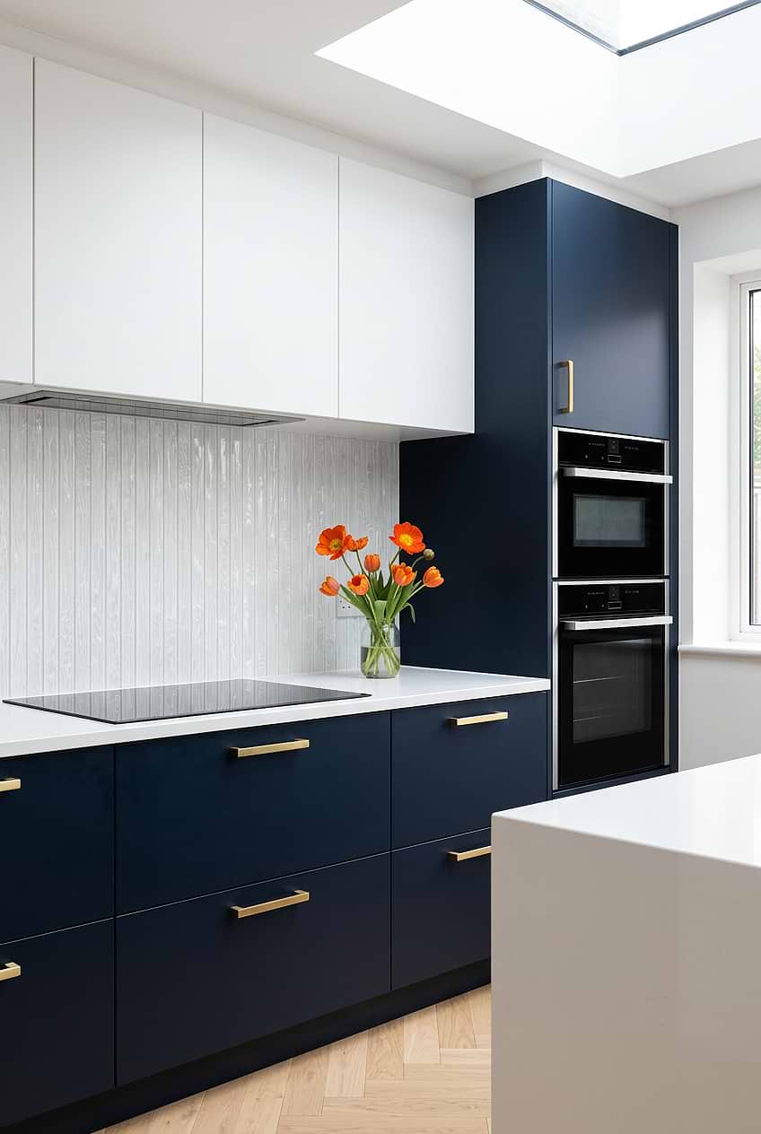 White Shell Glass Vertical Kitchen Tile BA8023