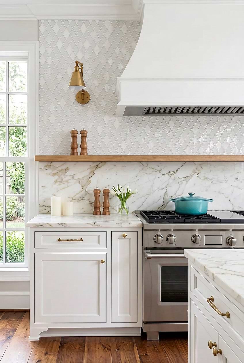 White Shell Marble Rhomboid Mosaic Kitchen Tile BA62046 White Shell Marble Rhomboid Mosaic Kitchen Tile BA62046